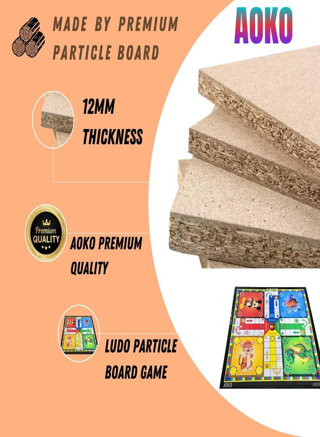 AOKO لعبة لوحية من AOKO تجمع بين لودو والشطرنج والسلم والثعبان، 3 في 1، مع مجموعتين من قطع لودو ونرد وقطع شطرنج، مثالية للحفلات والتسلية، خفيفة الوزن. - Image 2